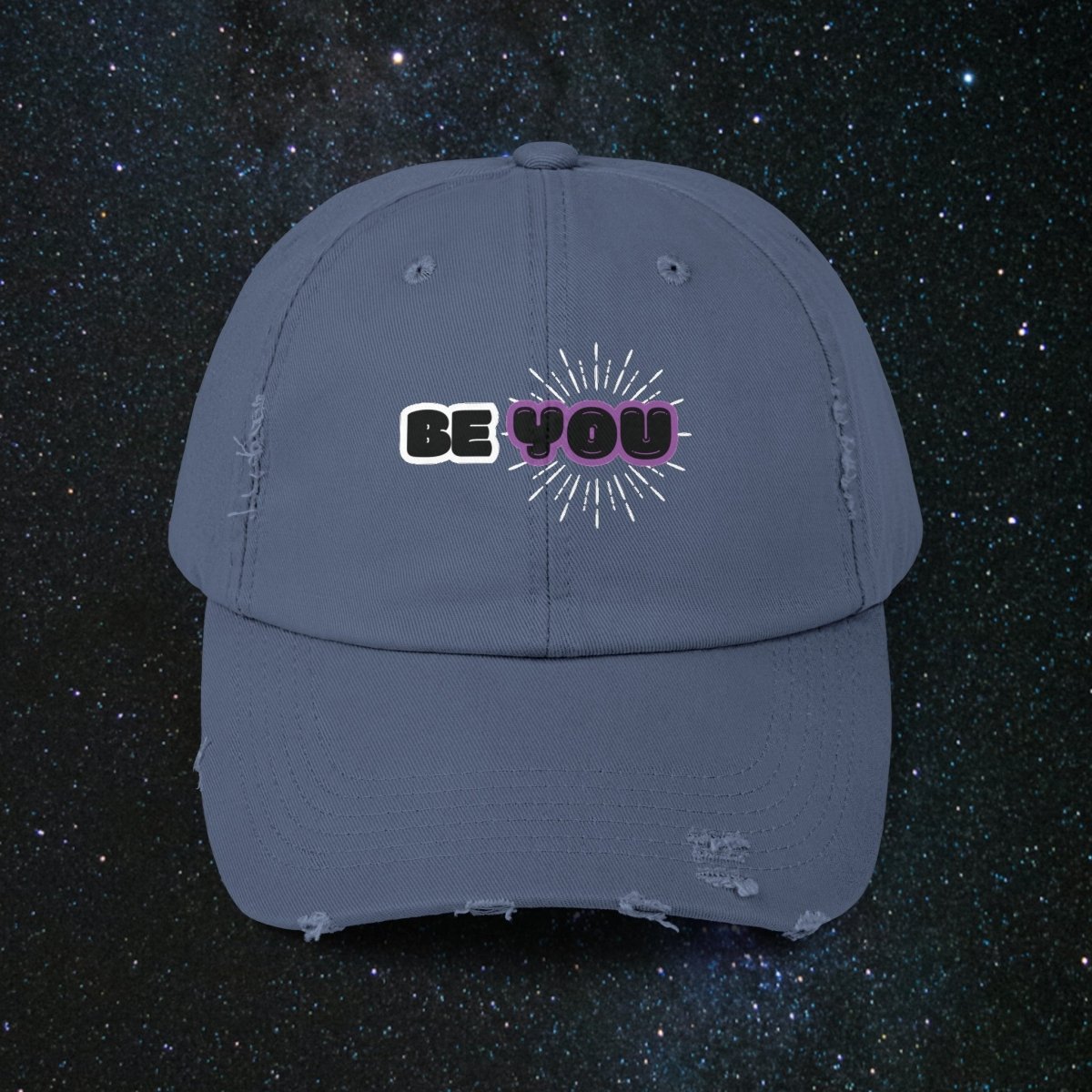 Shine Bright Unisex Distressed Cap - MindLight Apparel - Shine Bright Unisex Distressed Cap - Scotland Blue - One size -