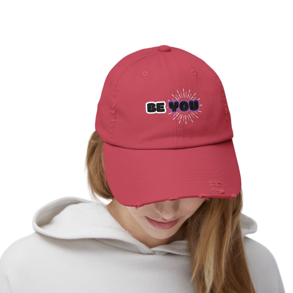 Shine Bright Unisex Distressed Cap - MindLight Apparel - Shine Bright Unisex Distressed Cap - Scotland Blue - One size -