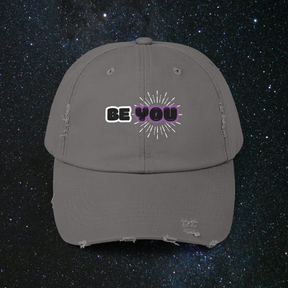 Shine Bright Unisex Distressed Cap - MindLight Apparel - Shine Bright Unisex Distressed Cap - Nickel - One size -
