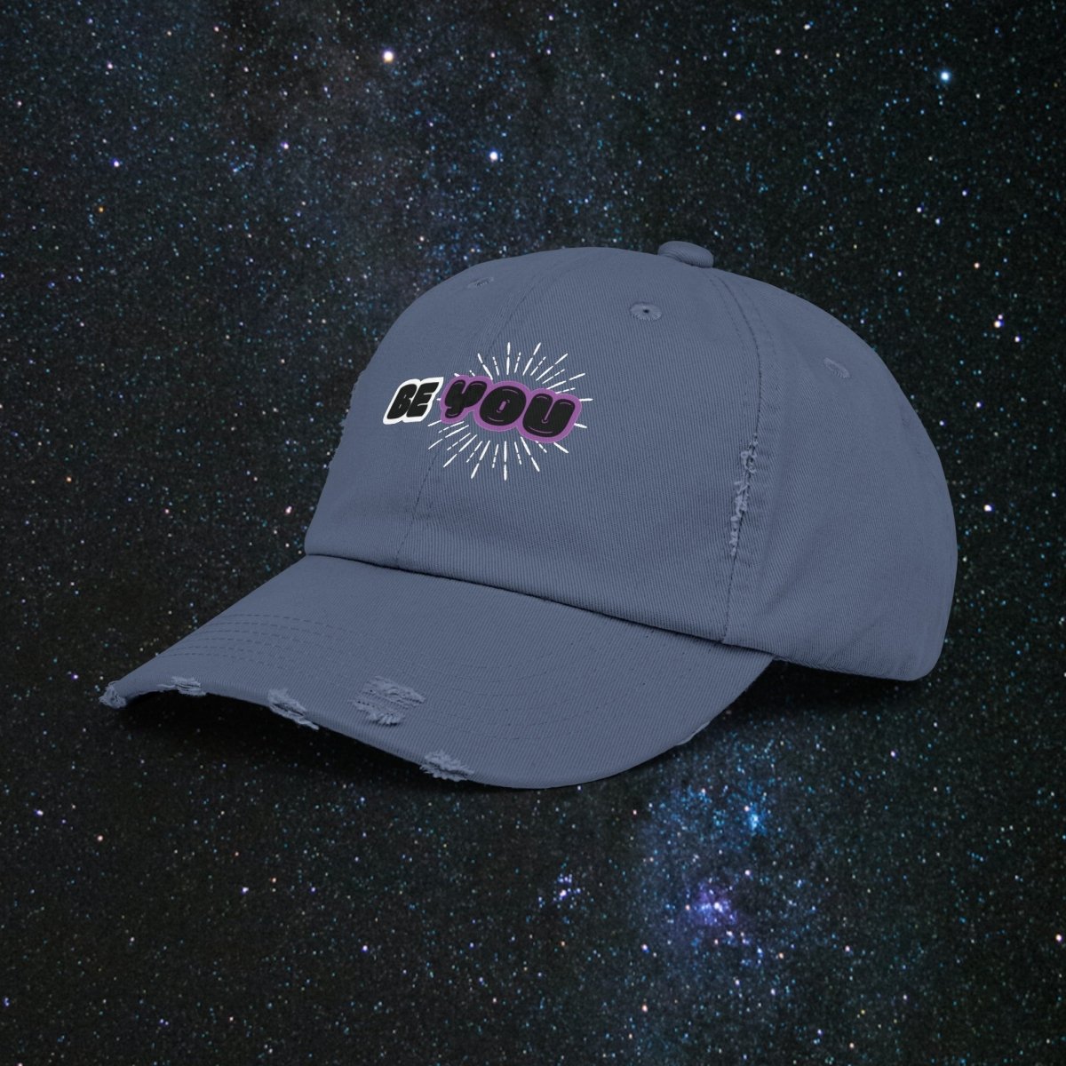 Shine Bright Unisex Distressed Cap - MindLight Apparel - Shine Bright Unisex Distressed Cap - Scotland Blue - One size -