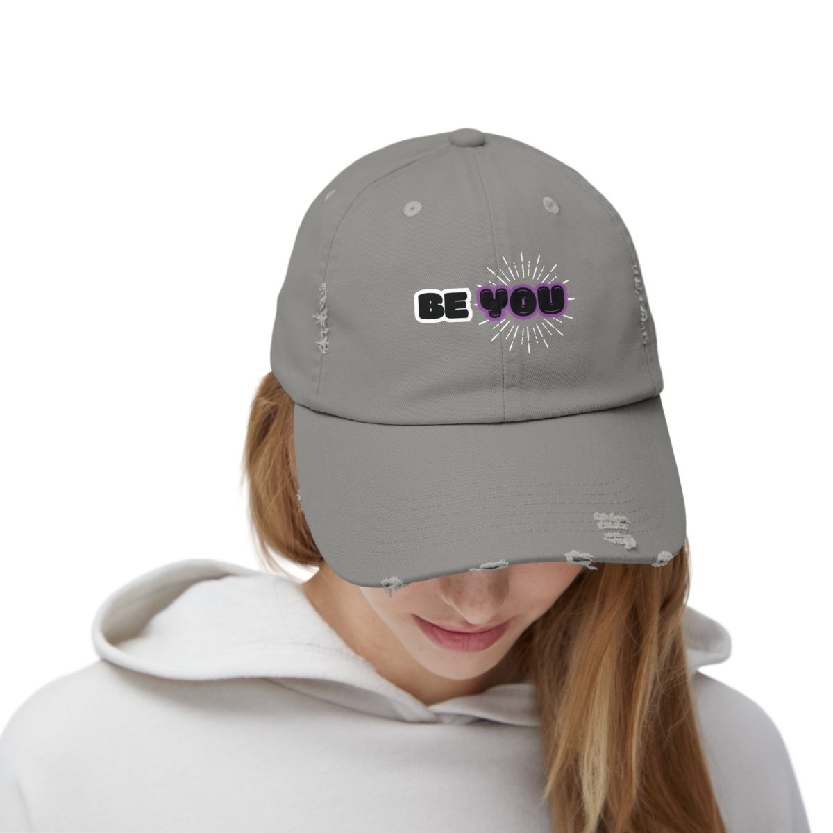 Shine Bright Unisex Distressed Cap - MindLight Apparel - Shine Bright Unisex Distressed Cap - Scotland Blue - One size -