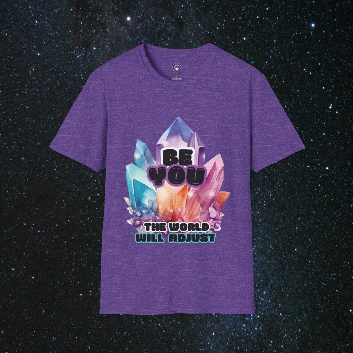Shine Bright Unisex Softstyle T-Shirt - MindLight Apparel - Shine Bright Unisex Softstyle T-Shirt - Heather Purple - S -
