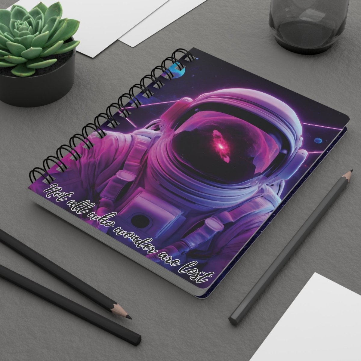 'Space Voyager' Spiral Notebook - MindLight Apparel - 'Space Voyager' Spiral Notebook - One Size -