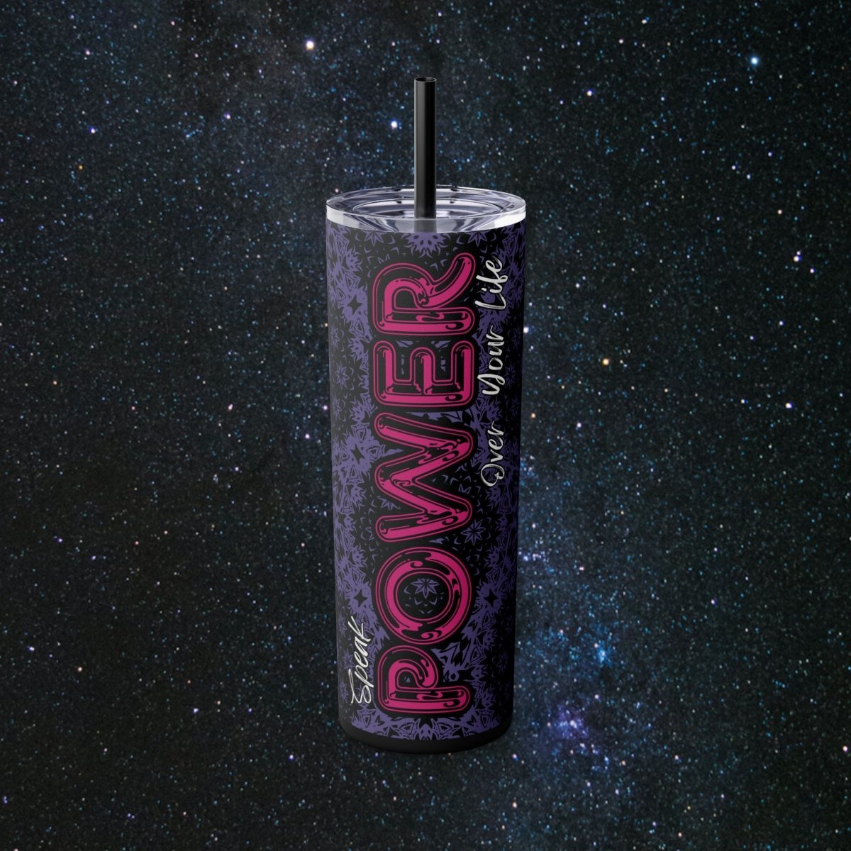 Speak Power Glossy Tumbler - MindLight Apparel - Speak Power Glossy Tumbler - Matte - Black -