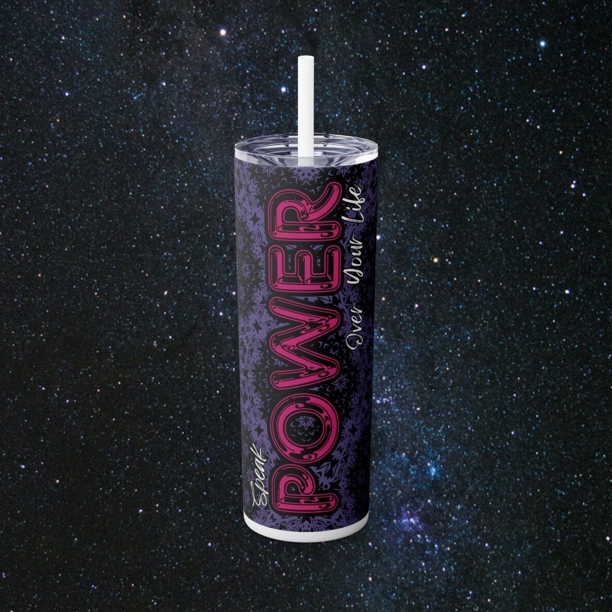 Speak Power Glossy Tumbler - MindLight Apparel - Speak Power Glossy Tumbler - Glossy - Glitter Moonrock -