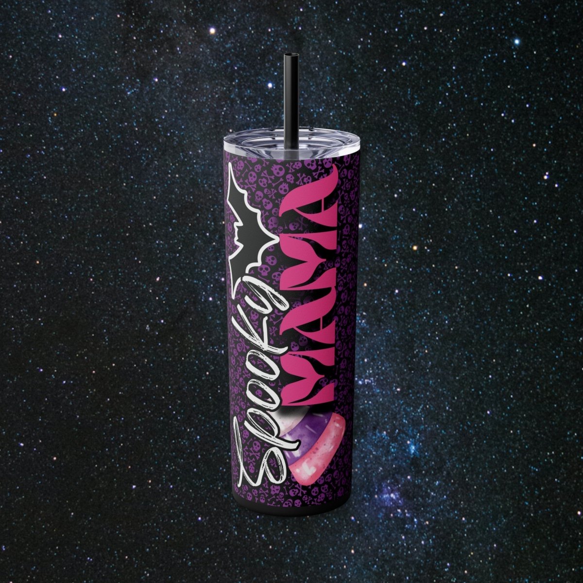 Spooky Mama Glossy Tumbler - MindLight Apparel - Spooky Mama Glossy Tumbler - Matte - Black -