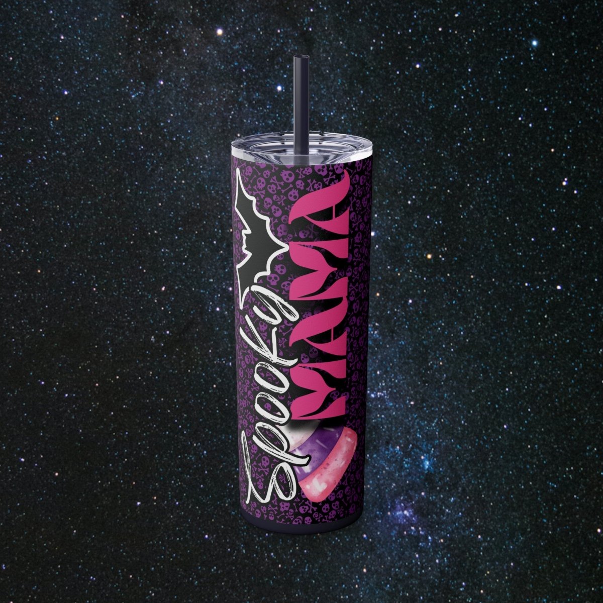 Spooky Mama Glossy Tumbler - MindLight Apparel - Spooky Mama Glossy Tumbler - Glossy - Midnight -