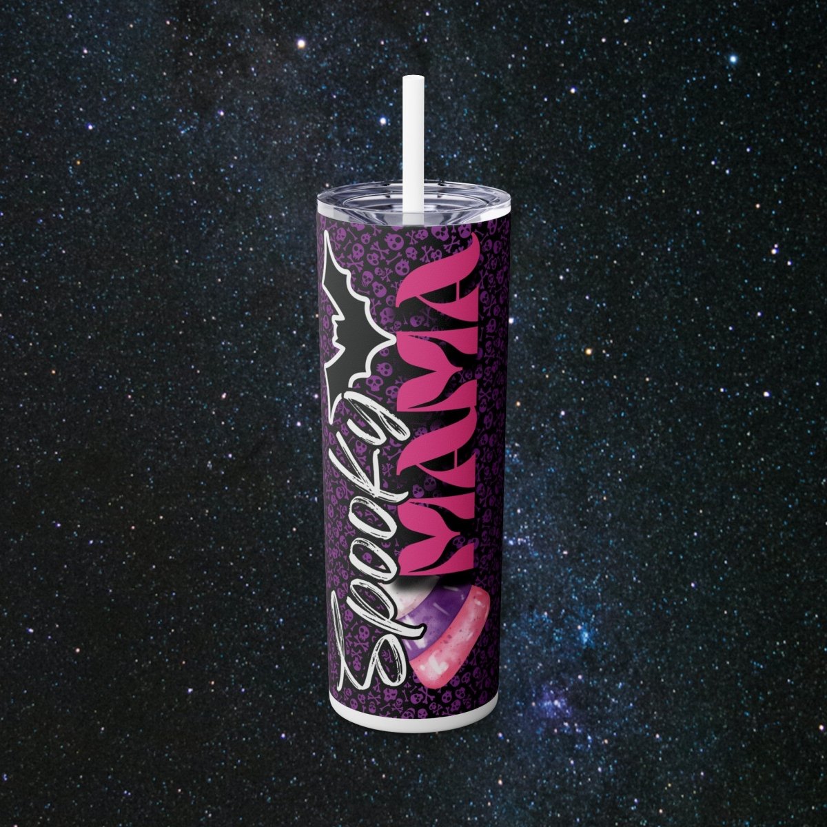 Spooky Mama Glossy Tumbler - MindLight Apparel - Spooky Mama Glossy Tumbler - Glossy - White -