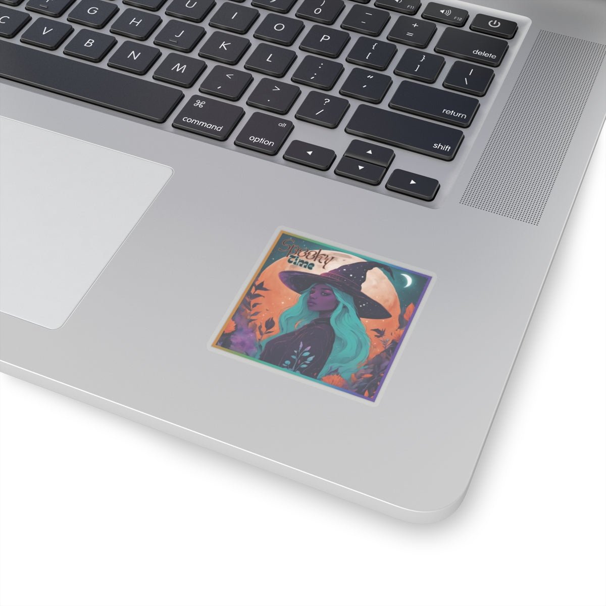 Spooky Time Purple Witch Stickers - MindLight Apparel - Spooky Time Purple Witch Stickers - 6" × 6" - White -