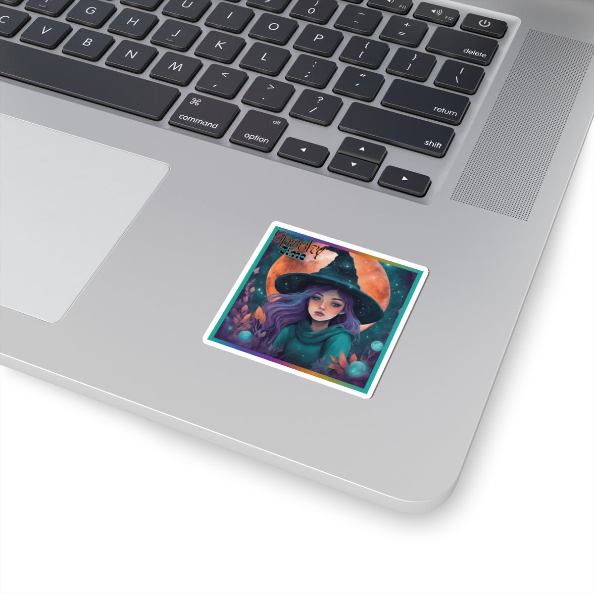 Spooky Time Witch Stickers - MindLight Apparel - Spooky Time Witch Stickers - 6" × 6" - White -