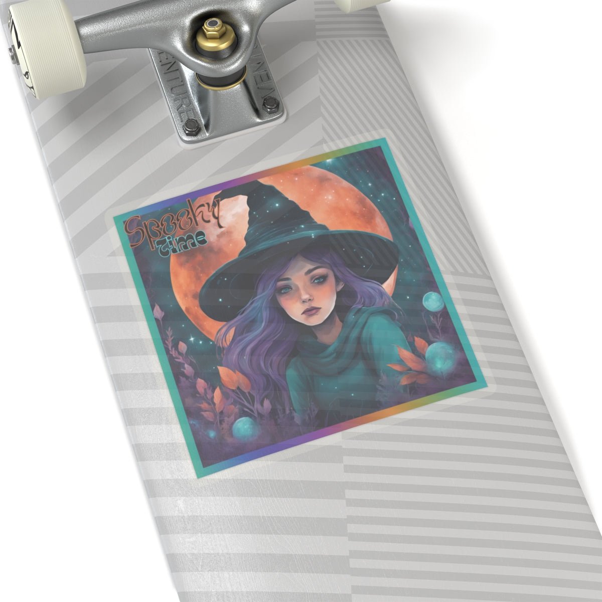 Spooky Time Witch Stickers - MindLight Apparel - Spooky Time Witch Stickers - 6" × 6" - White -
