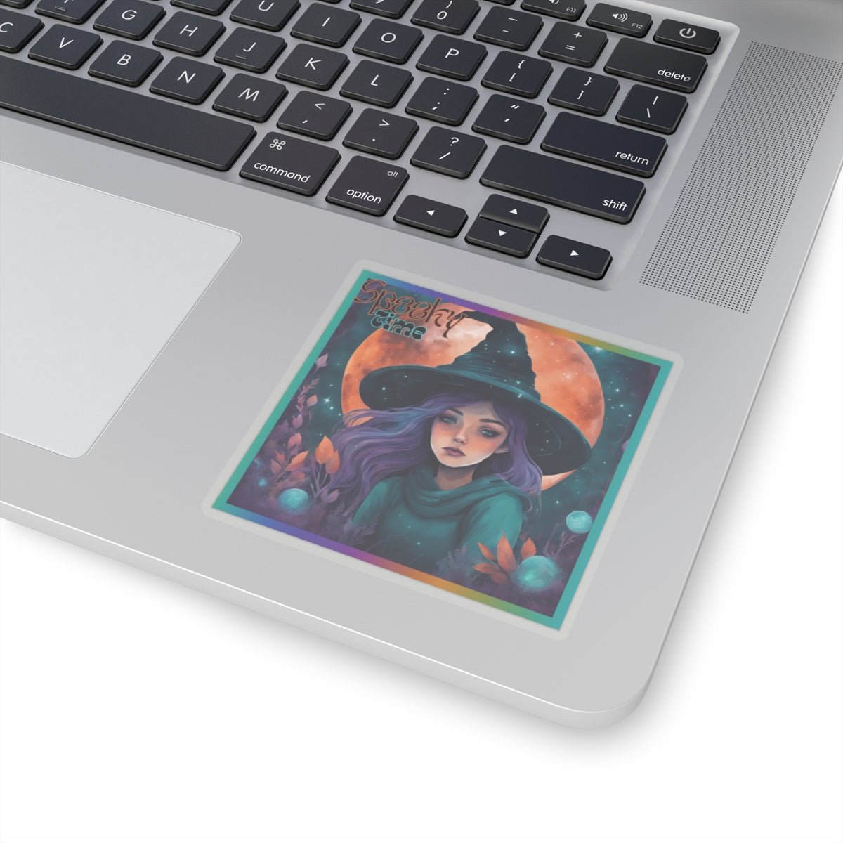 Spooky Time Witch Stickers - MindLight Apparel - Spooky Time Witch Stickers - 6" × 6" - White -