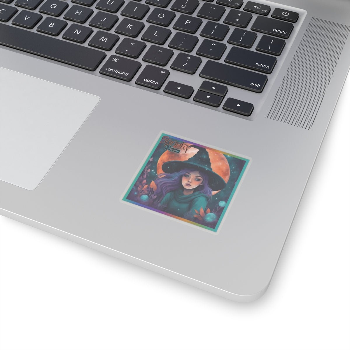 Spooky Time Witch Stickers - MindLight Apparel - Spooky Time Witch Stickers - 6" × 6" - White -