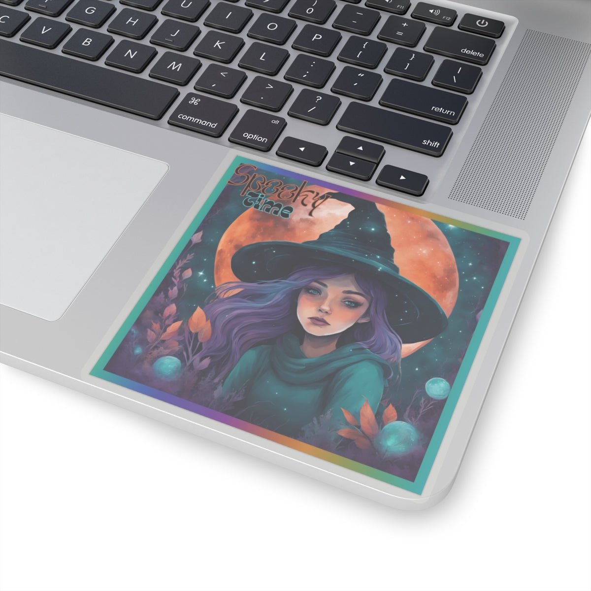 Spooky Time Witch Stickers - MindLight Apparel - Spooky Time Witch Stickers - 6" × 6" - White -