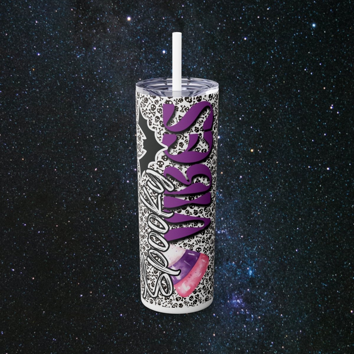 Spooky Vibes Glossy Tumbler - MindLight Apparel - Spooky Vibes Glossy Tumbler - Glossy - Glitter Moonrock -