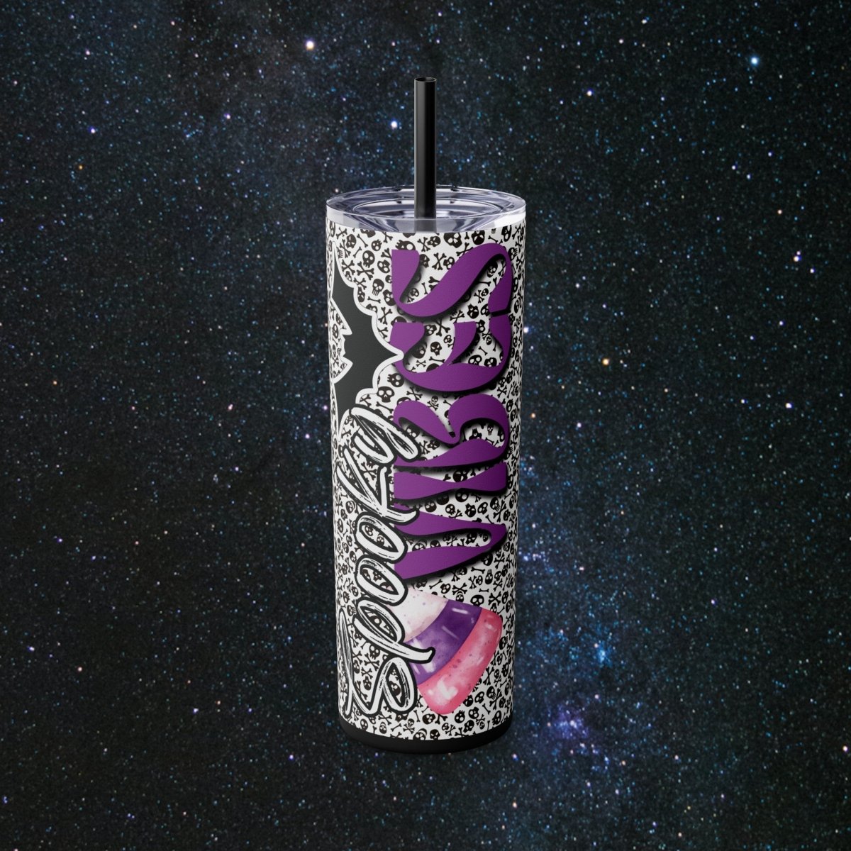 Spooky Vibes Glossy Tumbler - MindLight Apparel - Spooky Vibes Glossy Tumbler - Matte - Black -