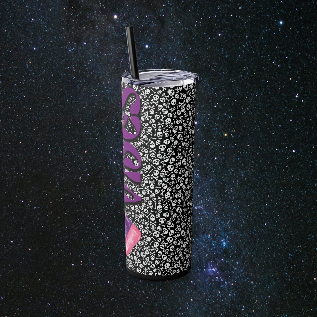 Spooky Vibes Noir Glossy Tumbler - MindLight Apparel - Spooky Vibes Noir Glossy Tumbler - Glossy - White -