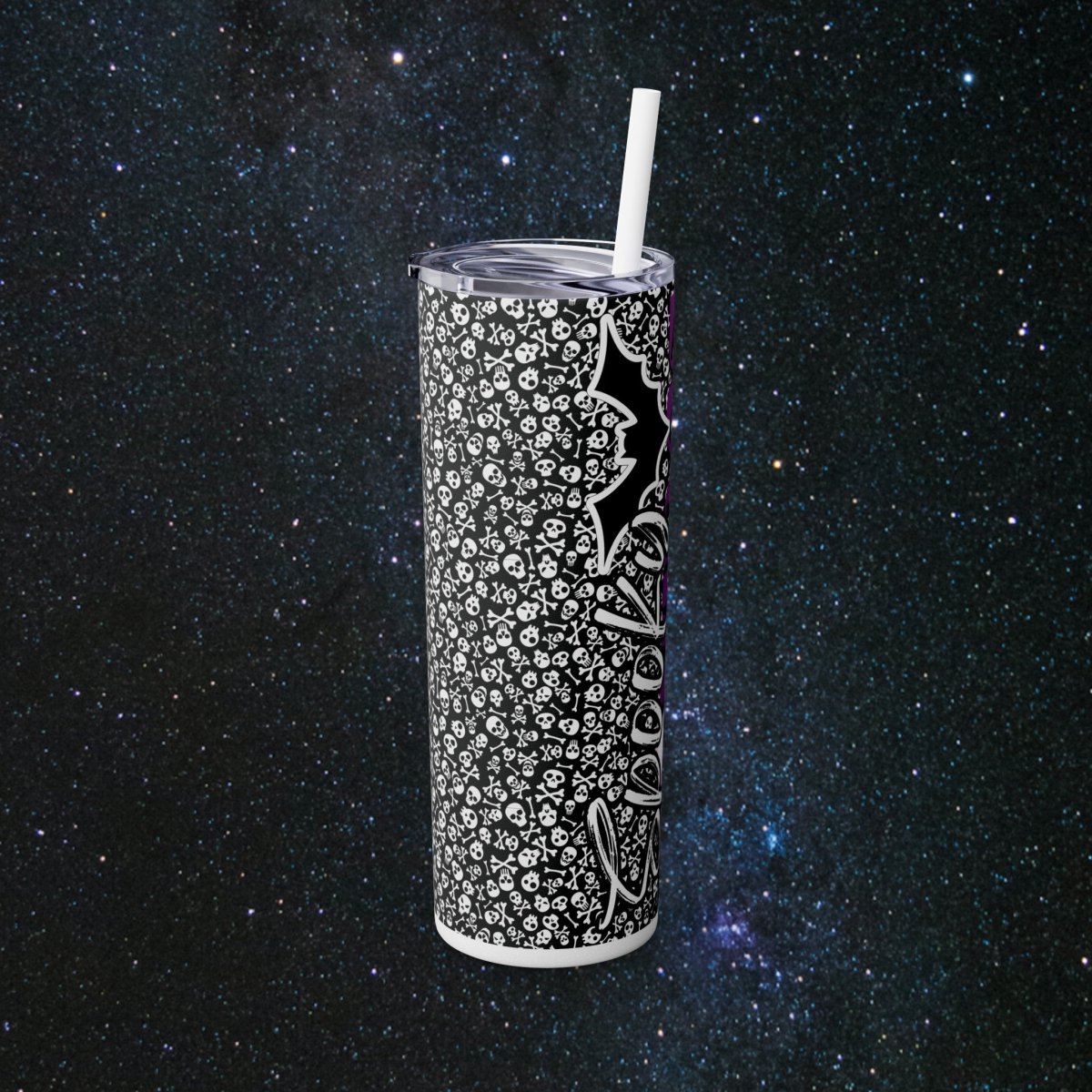 Spooky Vibes Noir Glossy Tumbler - MindLight Apparel - Spooky Vibes Noir Glossy Tumbler - Glossy - White -