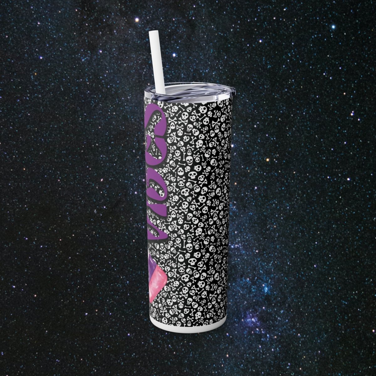 Spooky Vibes Noir Glossy Tumbler - MindLight Apparel - Spooky Vibes Noir Glossy Tumbler - Glossy - White -