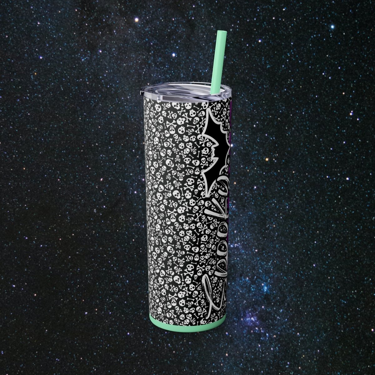 Spooky Vibes Noir Glossy Tumbler - MindLight Apparel - Spooky Vibes Noir Glossy Tumbler - Glossy - White -