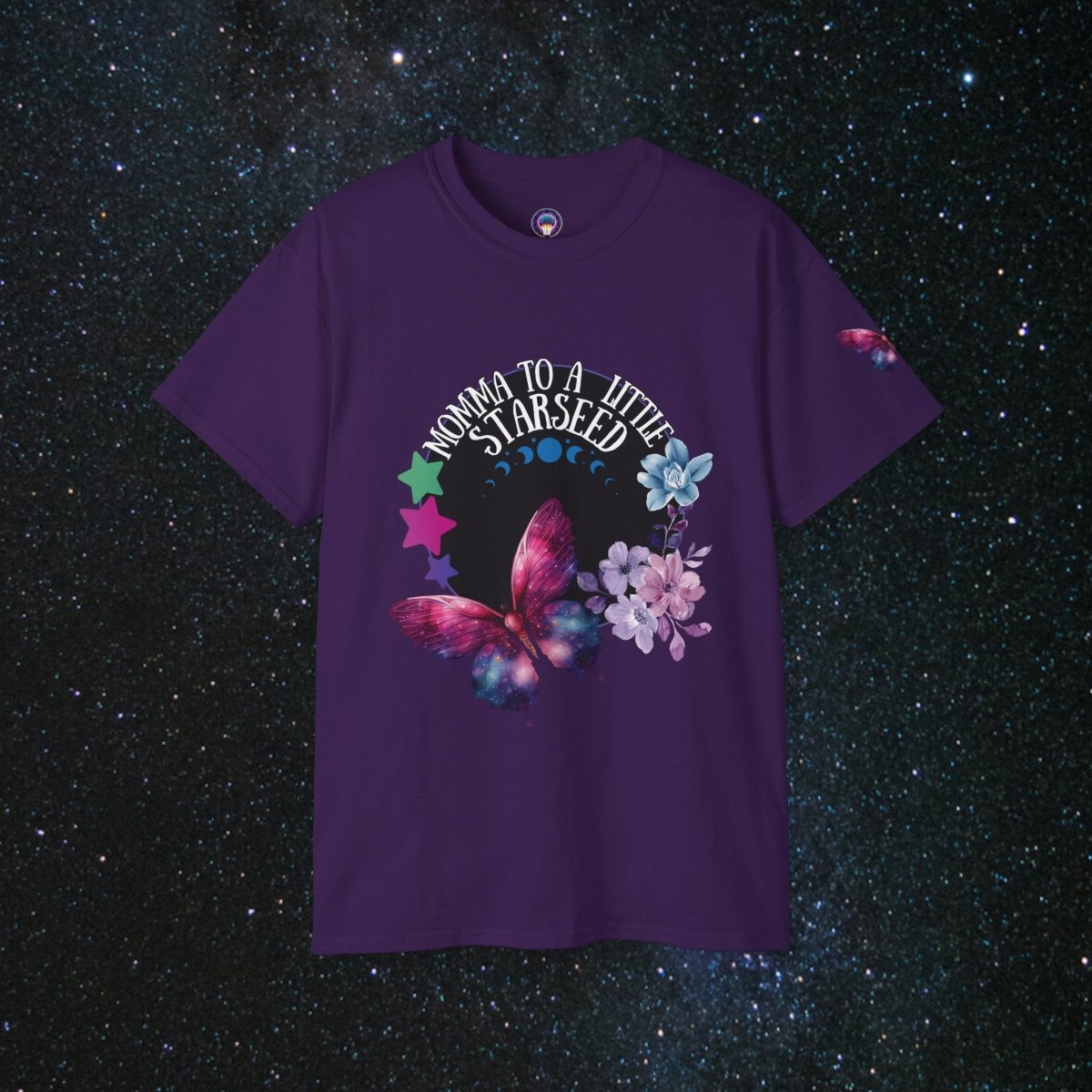 Starseed Momma Women's Cotton Tee - MindLight Apparel - Starseed Momma Women's Cotton Tee - Purple - S -