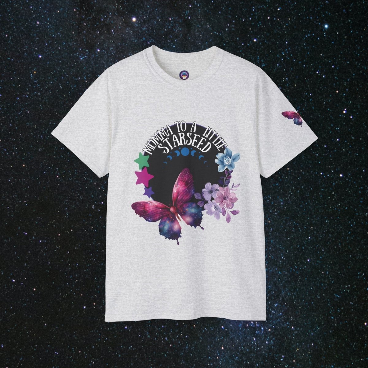 Starseed Momma Women's Cotton Tee - MindLight Apparel - Starseed Momma Women's Cotton Tee - Ash - S -