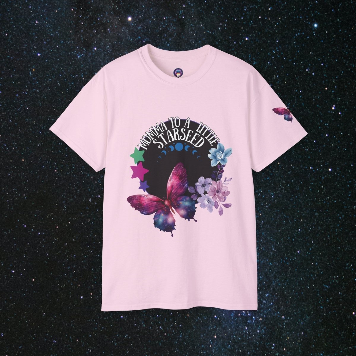 Starseed Momma Women's Cotton Tee - MindLight Apparel - Starseed Momma Women's Cotton Tee - Light Pink - S -