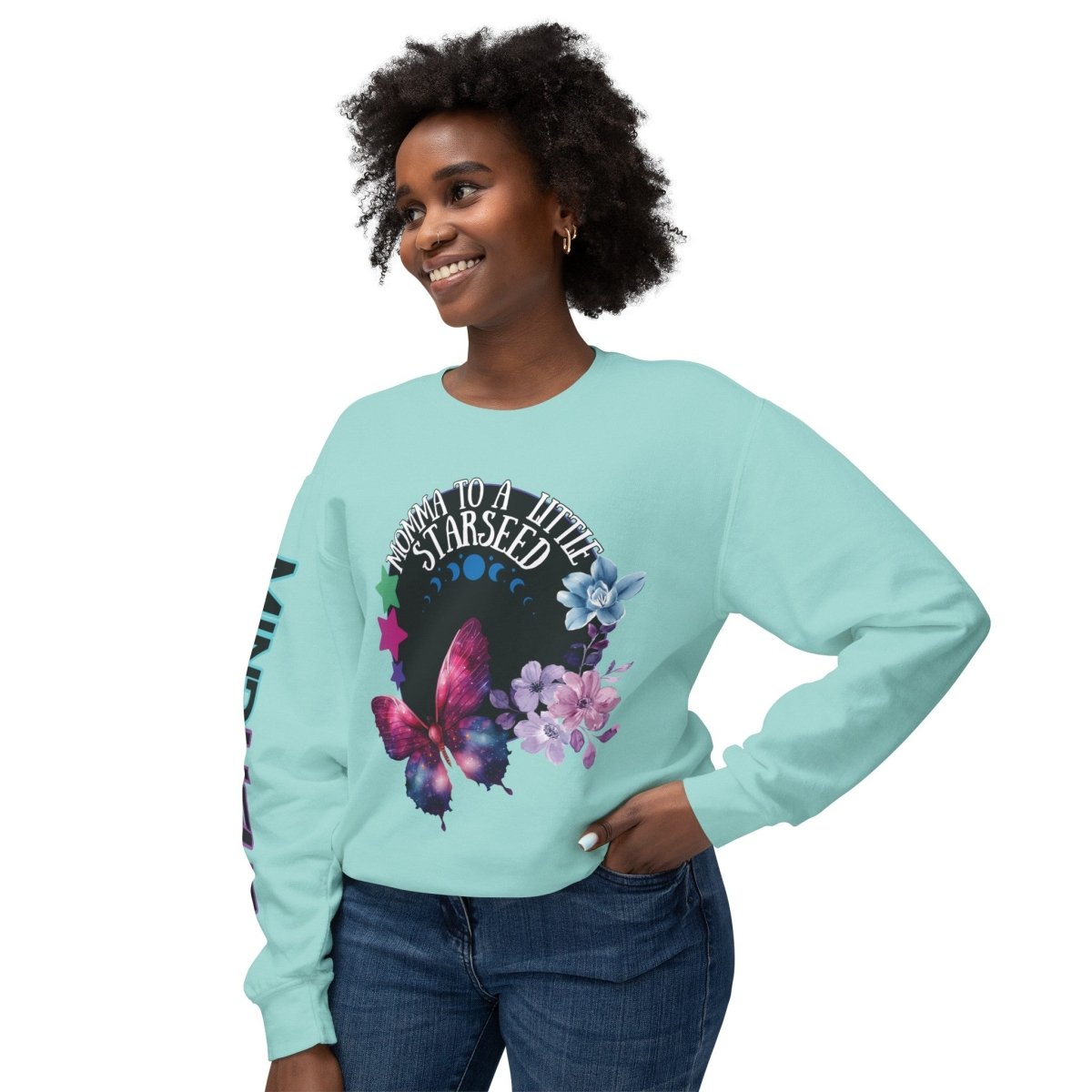 Starseed Momma Womens Long Sleeve Tee - MindLight Apparel - Starseed Momma Womens Long Sleeve Tee - Neon Violet - S -