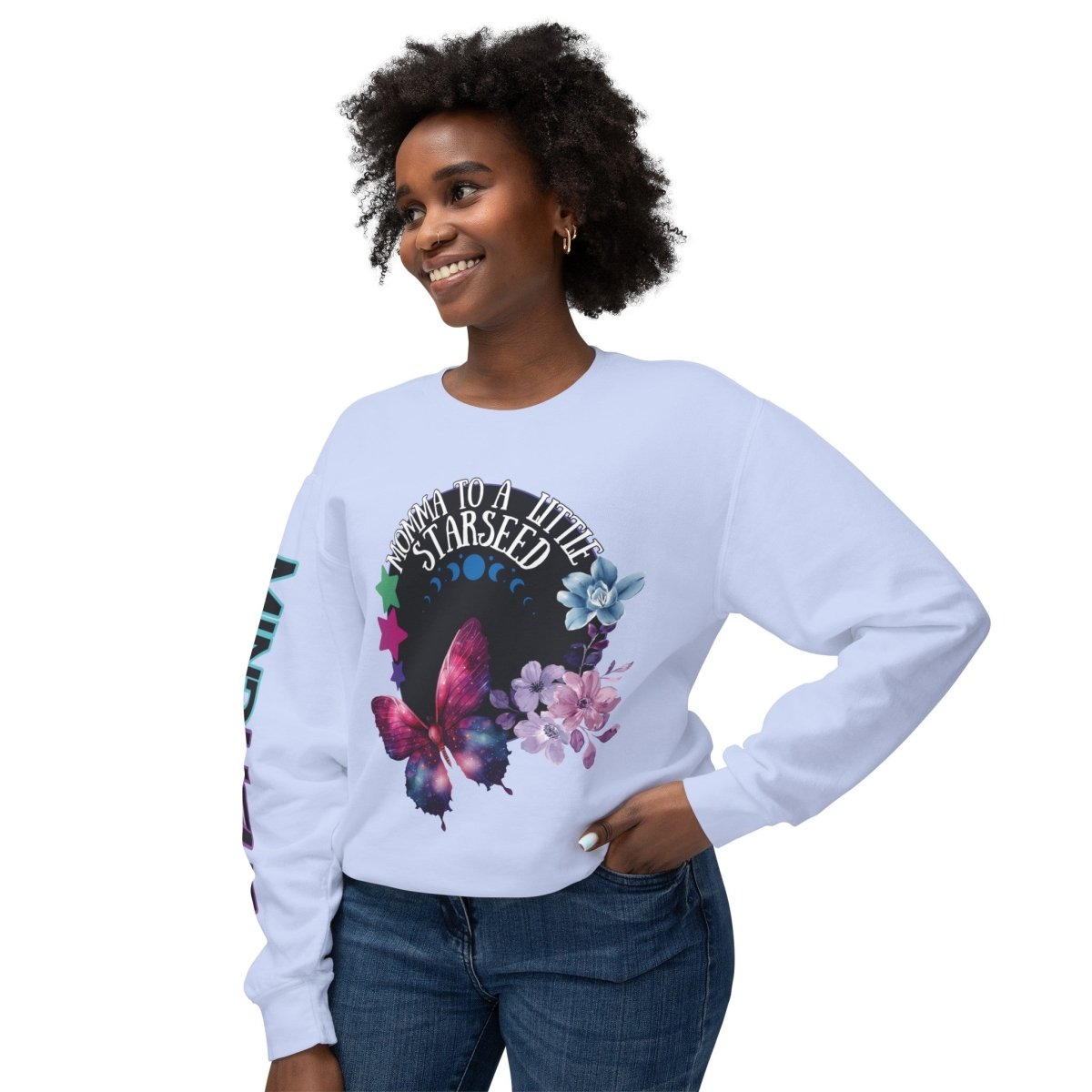 Starseed Momma Womens Long Sleeve Tee - MindLight Apparel - Starseed Momma Womens Long Sleeve Tee - Neon Violet - S -