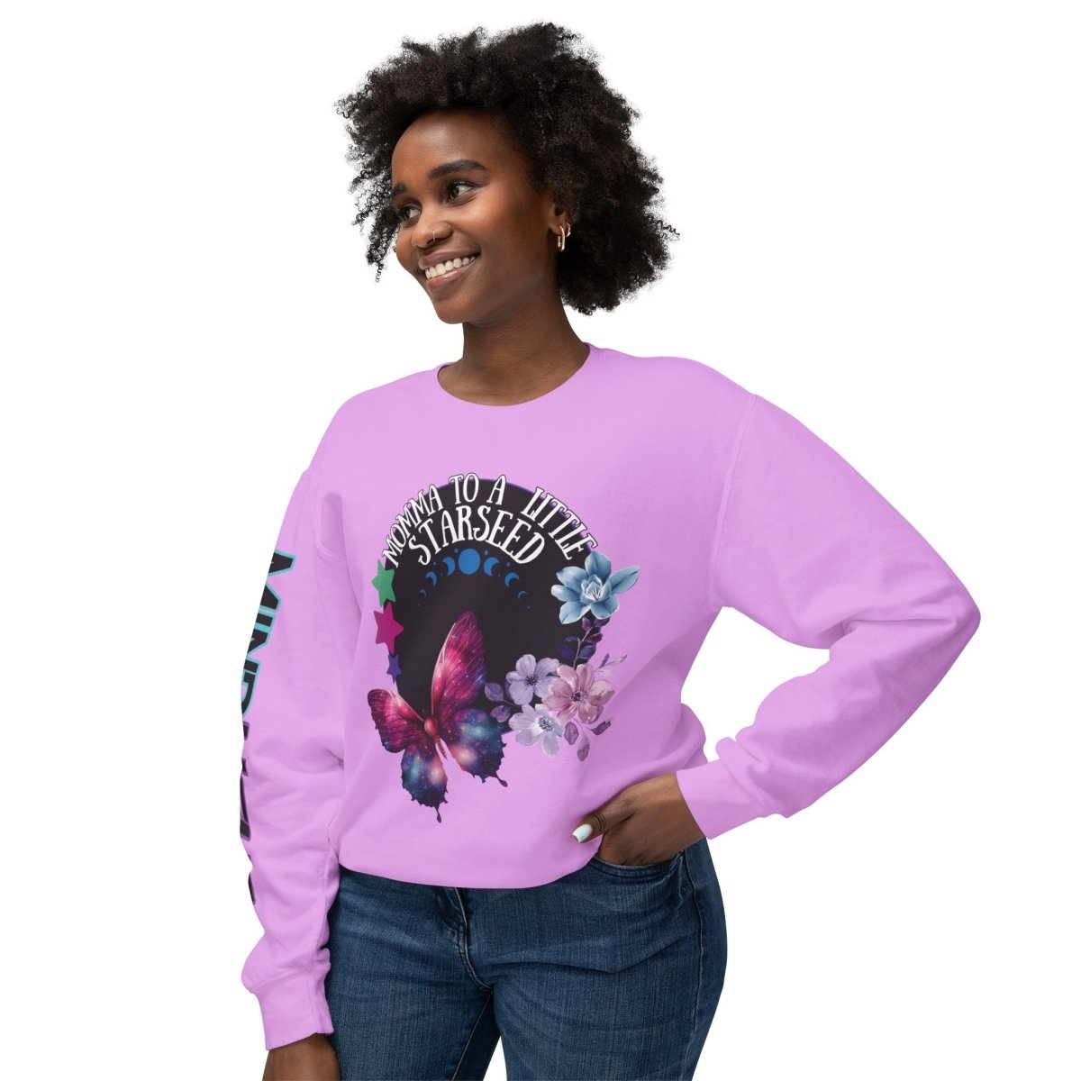 Starseed Momma Womens Long Sleeve Tee - MindLight Apparel - Starseed Momma Womens Long Sleeve Tee - Neon Violet - S -