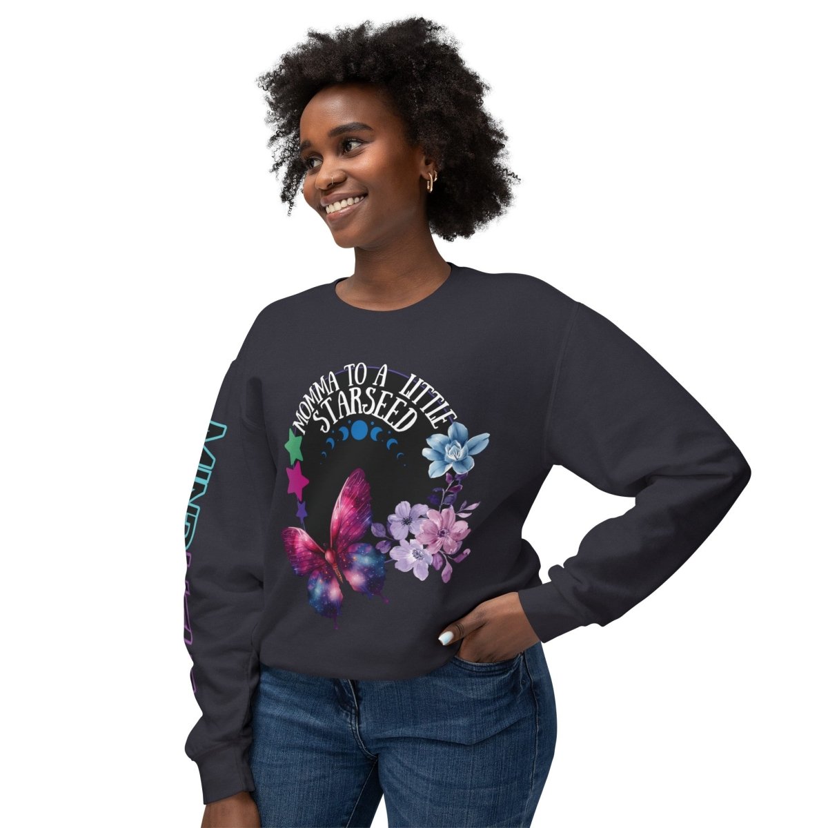Starseed Momma Womens Long Sleeve Tee - MindLight Apparel - Starseed Momma Womens Long Sleeve Tee - Neon Violet - S -