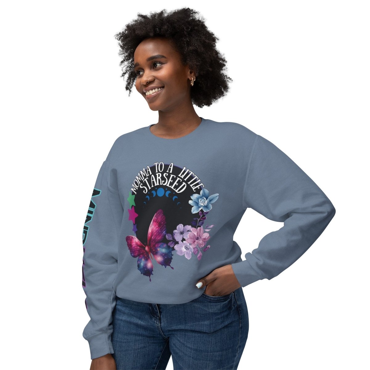 Starseed Momma Womens Long Sleeve Tee - MindLight Apparel - Starseed Momma Womens Long Sleeve Tee - Neon Violet - S -