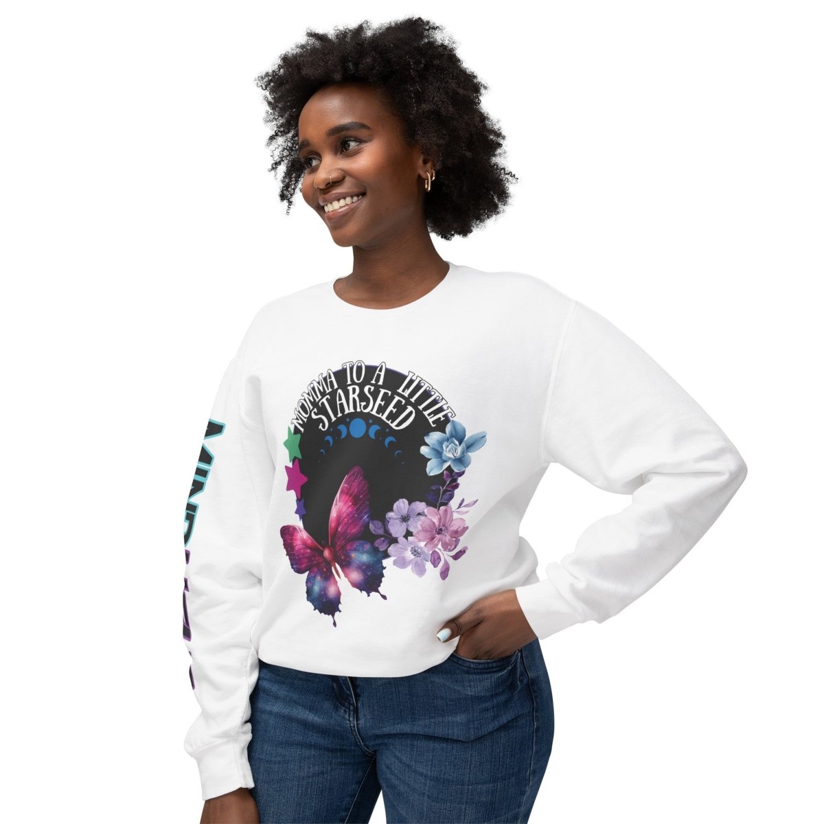Starseed Momma Womens Long Sleeve Tee - MindLight Apparel - Starseed Momma Womens Long Sleeve Tee - Neon Violet - S -