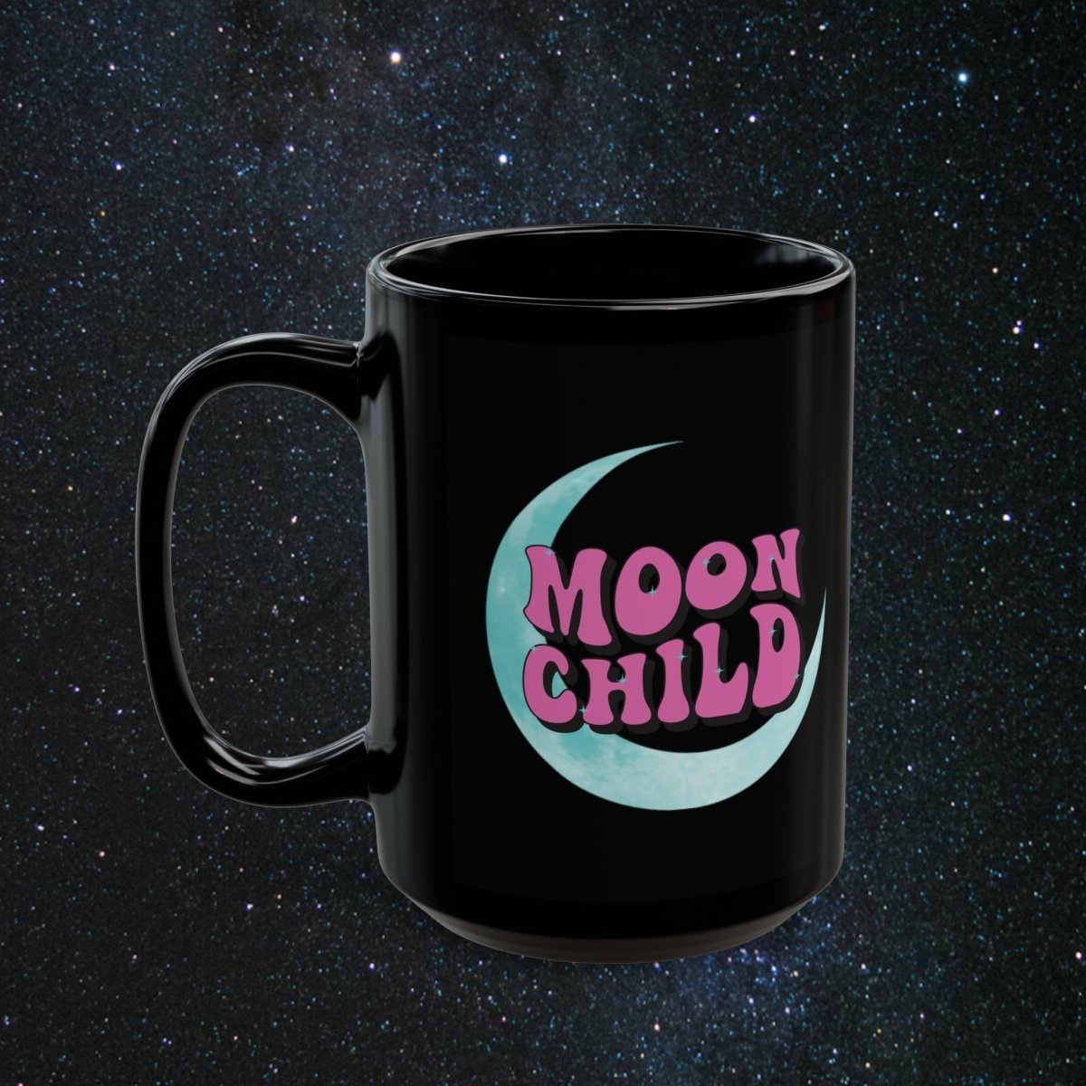 Stay Wild Moon Child Black Mug - MindLight Apparel - Stay Wild Moon Child Black Mug - 15oz - -