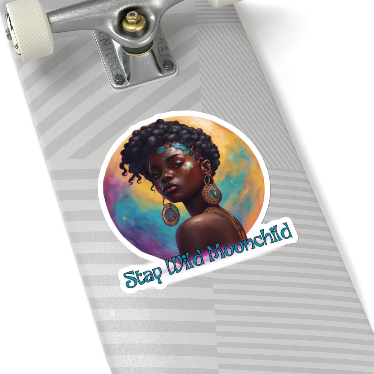 Stay Wild Moon Child - Noir Stickers - MindLight Apparel - Stay Wild Moon Child - Noir Stickers - 6" × 6" - White -