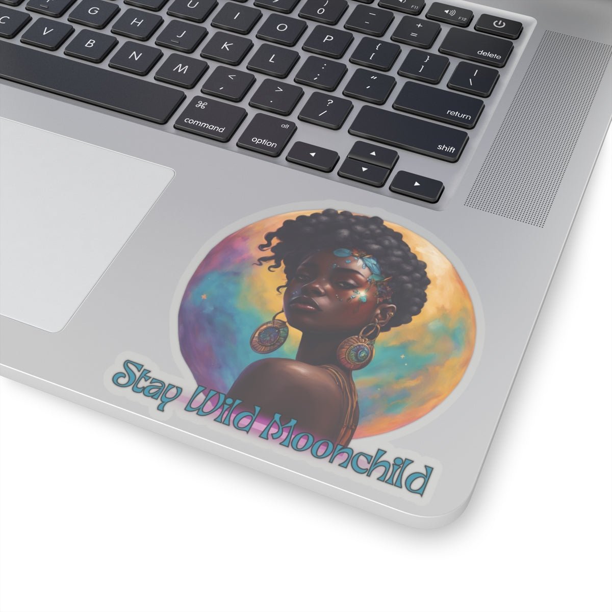 Stay Wild Moon Child - Noir Stickers - MindLight Apparel - Stay Wild Moon Child - Noir Stickers - 6" × 6" - White -