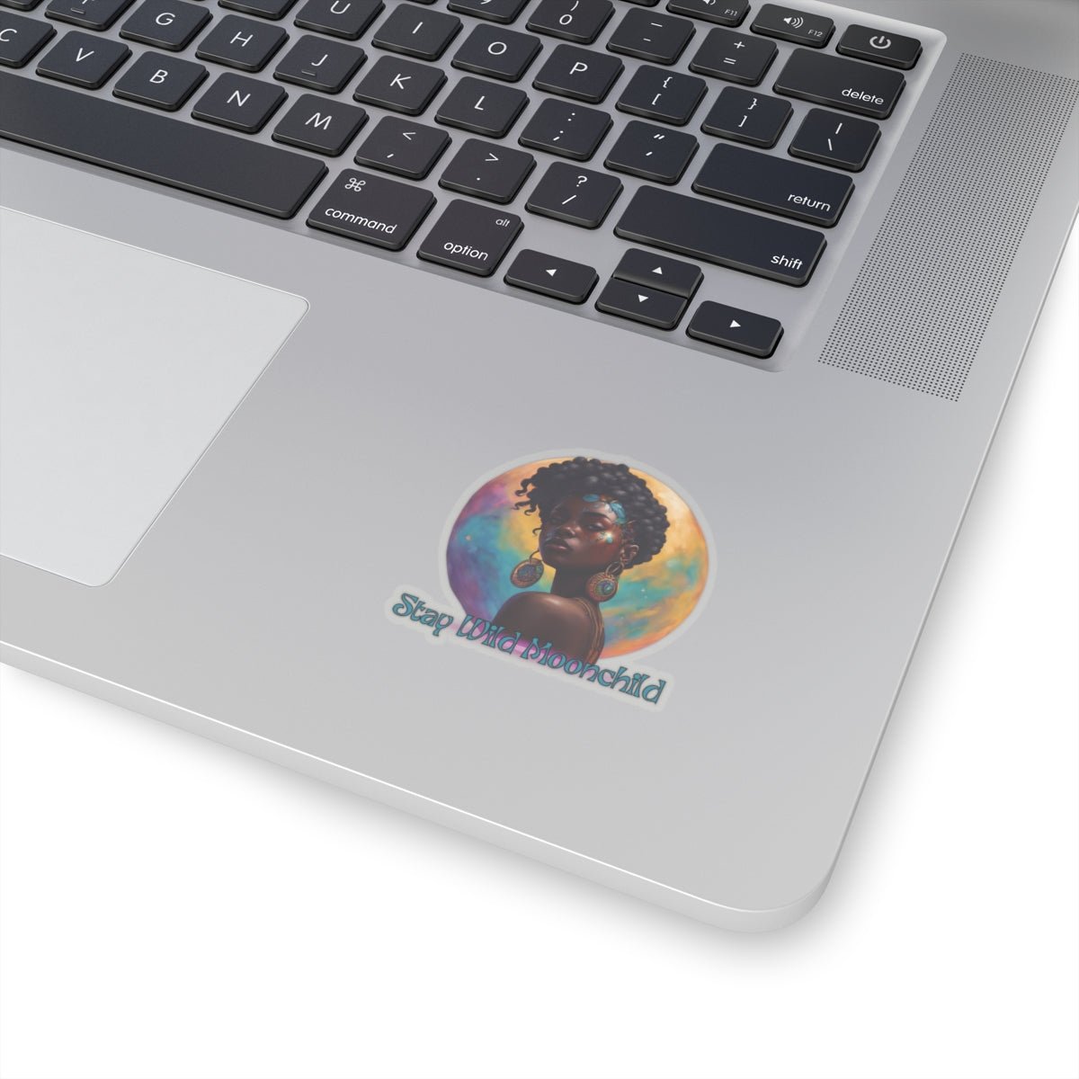 Stay Wild Moon Child - Noir Stickers - MindLight Apparel - Stay Wild Moon Child - Noir Stickers - 6" × 6" - White -