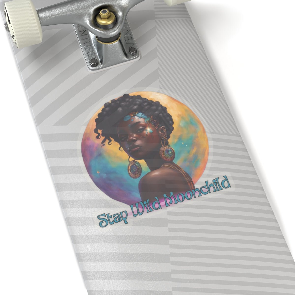 Stay Wild Moon Child - Noir Stickers - MindLight Apparel - Stay Wild Moon Child - Noir Stickers - 6" × 6" - White -