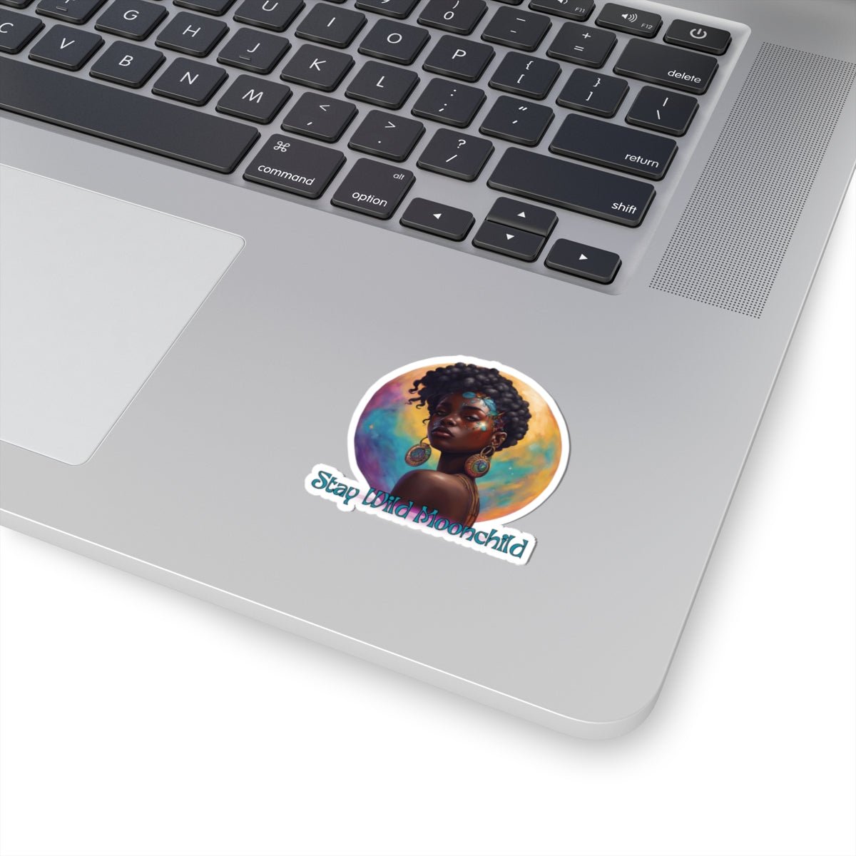 Stay Wild Moon Child - Noir Stickers - MindLight Apparel - Stay Wild Moon Child - Noir Stickers - 6" × 6" - White -