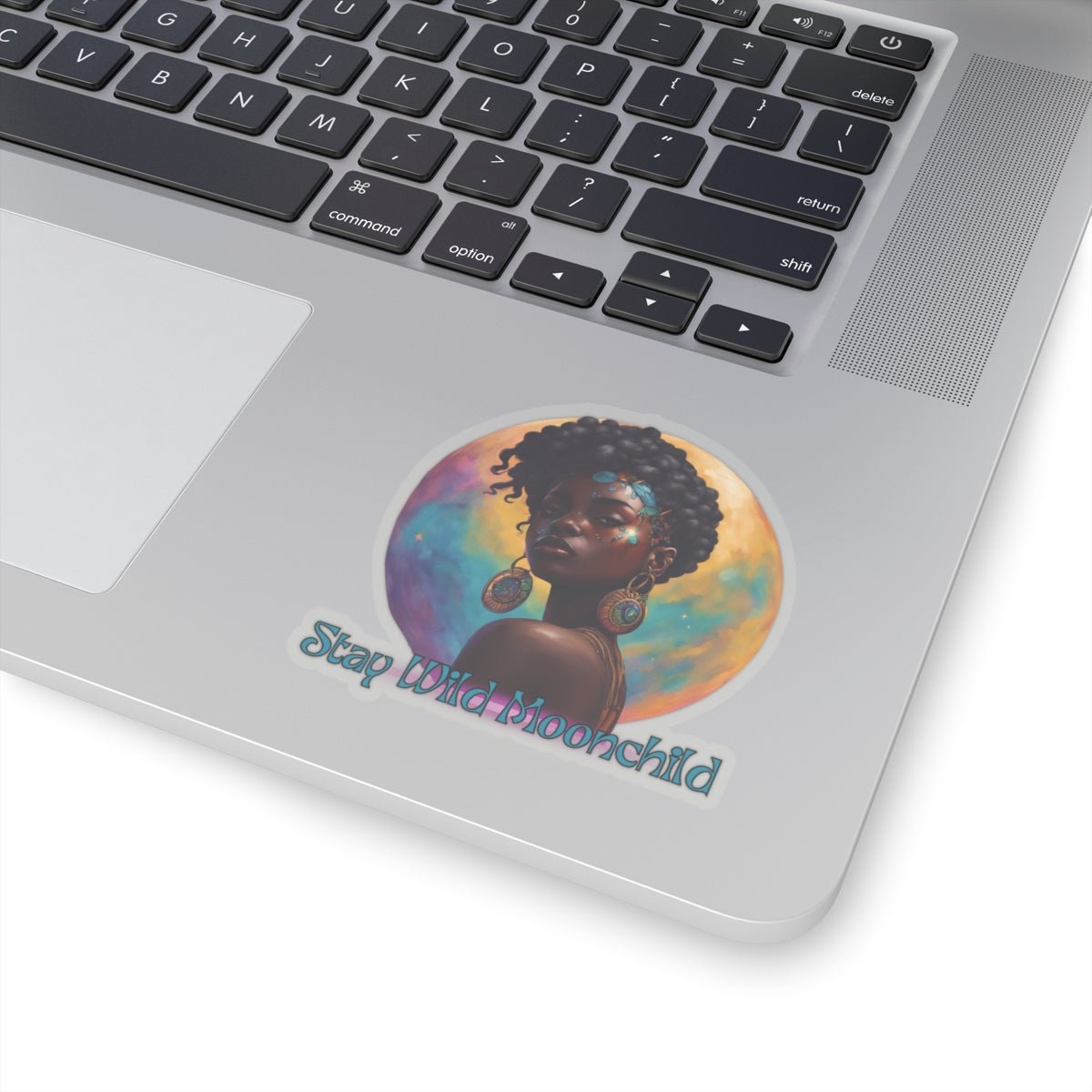 Stay Wild Moon Child - Noir Stickers - MindLight Apparel - Stay Wild Moon Child - Noir Stickers - 6" × 6" - White -