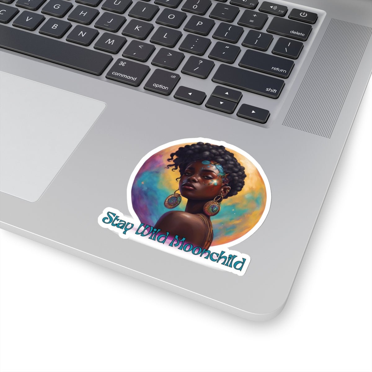 Stay Wild Moon Child - Noir Stickers - MindLight Apparel - Stay Wild Moon Child - Noir Stickers - 6" × 6" - White -