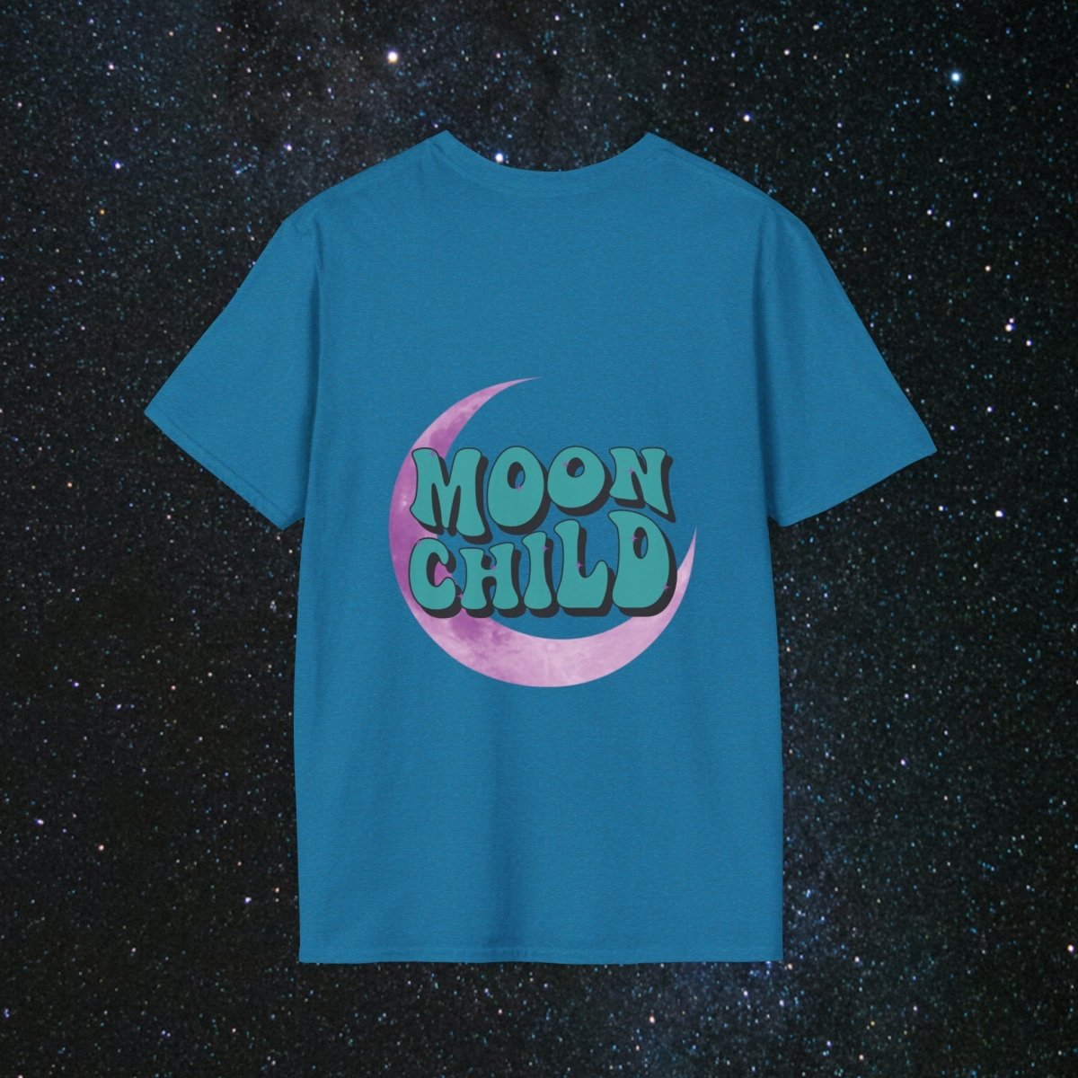 Stay Wild Moon Child - Noir Women's Softstyle T-Shirt - MindLight Apparel - Stay Wild Moon Child - Noir Women's Softstyle T-Shirt - Tropical Blue - S -