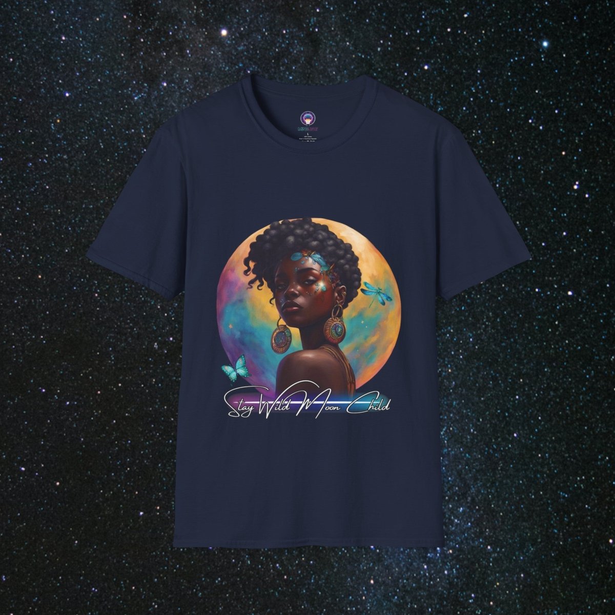 Stay Wild Moon Child - Noir Women's Softstyle T-Shirt - MindLight Apparel - Stay Wild Moon Child - Noir Women's Softstyle T-Shirt - Navy - XS -