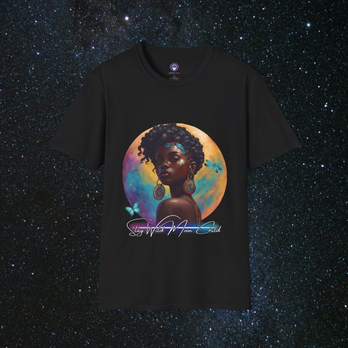 Stay Wild Moon Child - Noir Women's Softstyle T-Shirt - MindLight Apparel - Stay Wild Moon Child - Noir Women's Softstyle T-Shirt - Black - XS -
