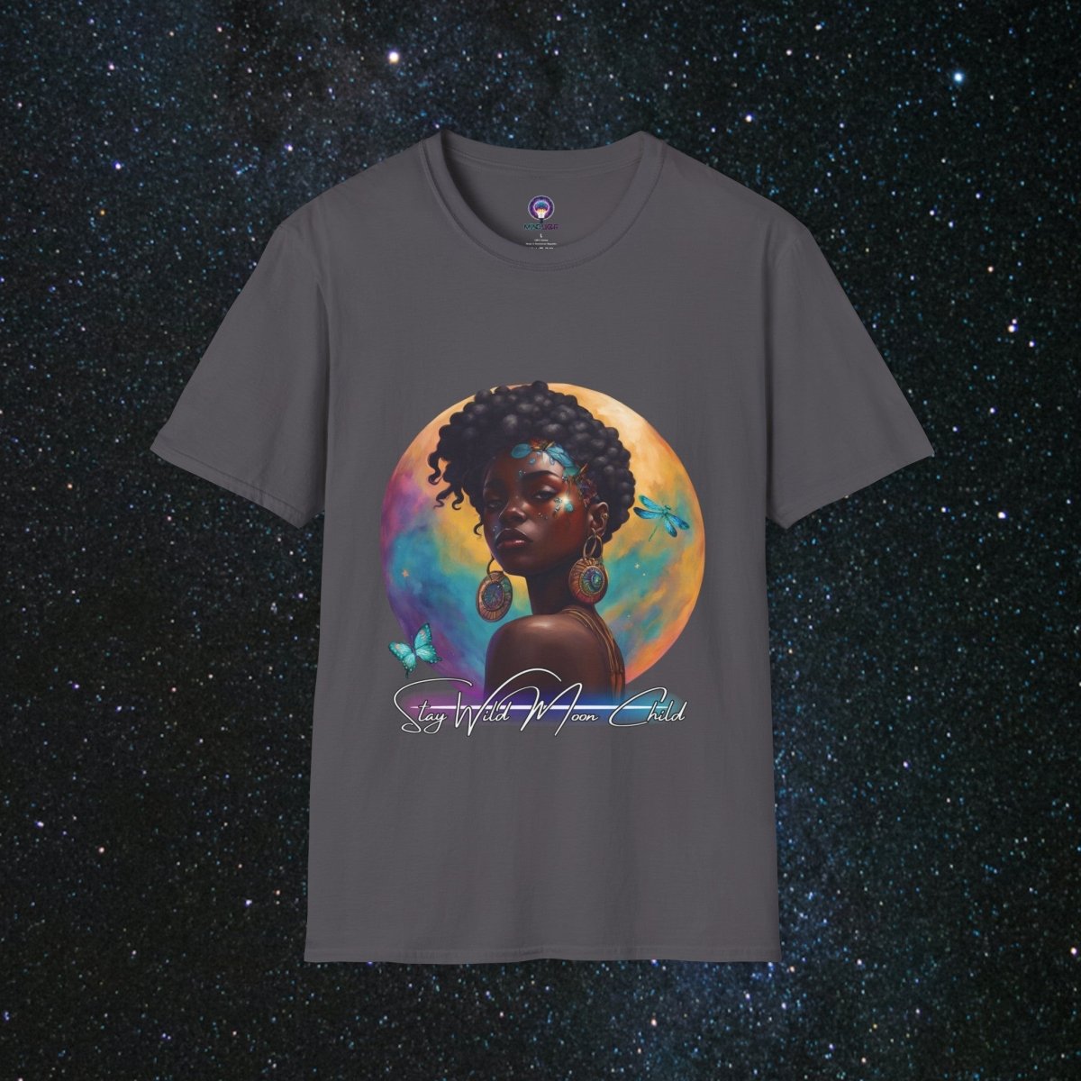 Stay Wild Moon Child - Noir Women's Softstyle T-Shirt - MindLight Apparel - Stay Wild Moon Child - Noir Women's Softstyle T-Shirt - Charcoal - XS -