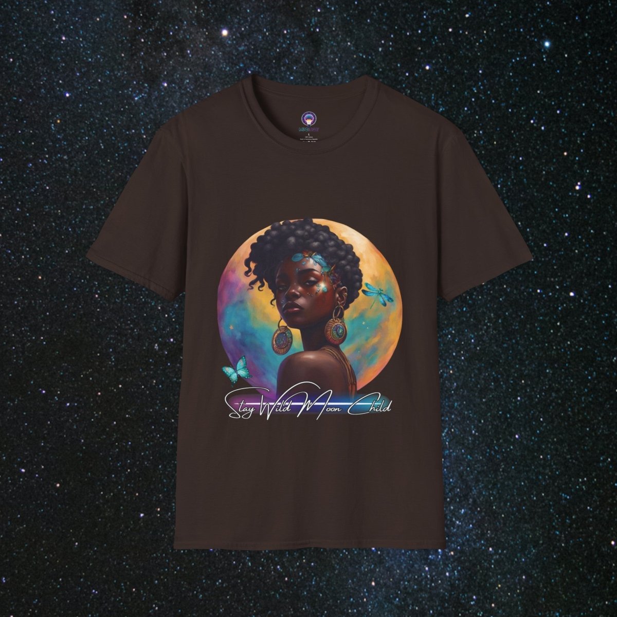 Stay Wild Moon Child - Noir Women's Softstyle T-Shirt - MindLight Apparel - Stay Wild Moon Child - Noir Women's Softstyle T-Shirt - Dark Chocolate - S -