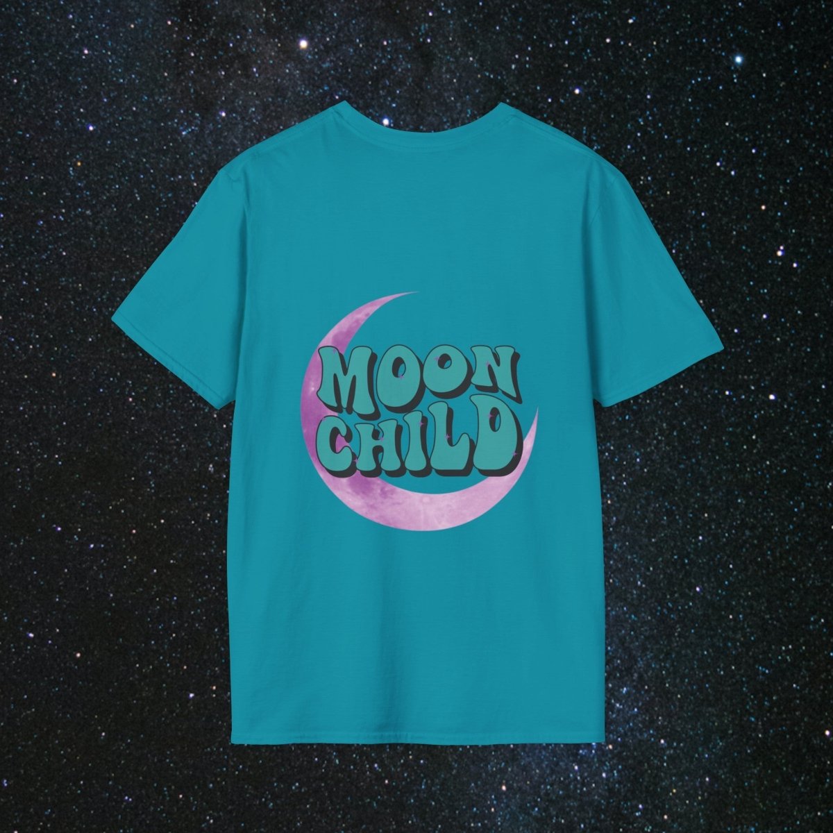 Stay Wild Moon Child - Noir Women's Softstyle T-Shirt - MindLight Apparel - Stay Wild Moon Child - Noir Women's Softstyle T-Shirt - Tropical Blue - S -