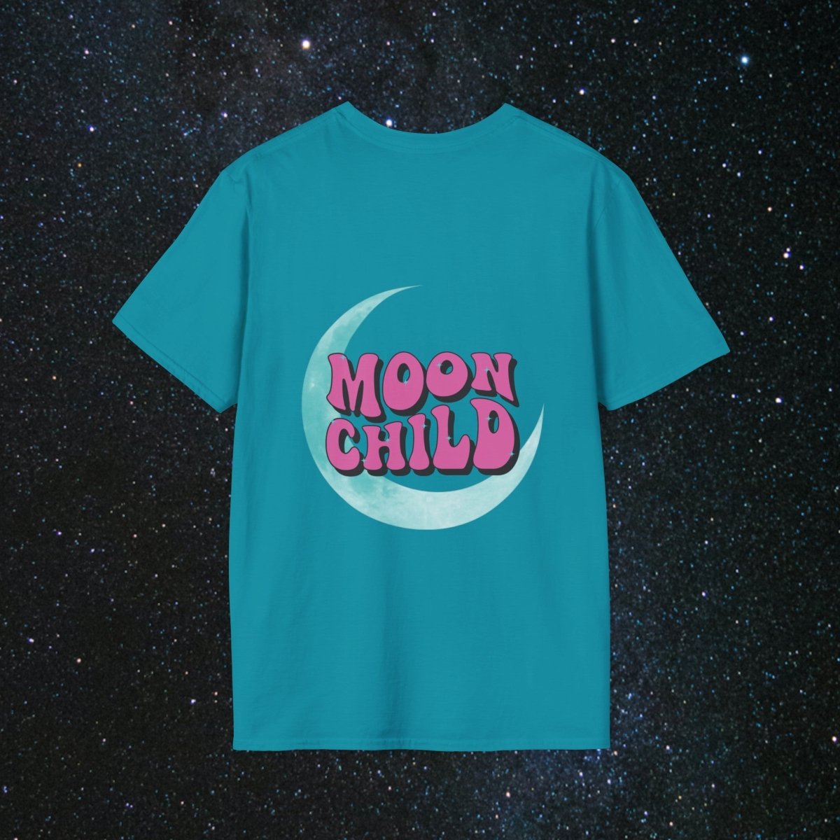 Stay Wild Moon Child Women's Softstyle T-Shirt - MindLight Apparel - Stay Wild Moon Child Women's Softstyle T-Shirt - Tropical Blue - S -
