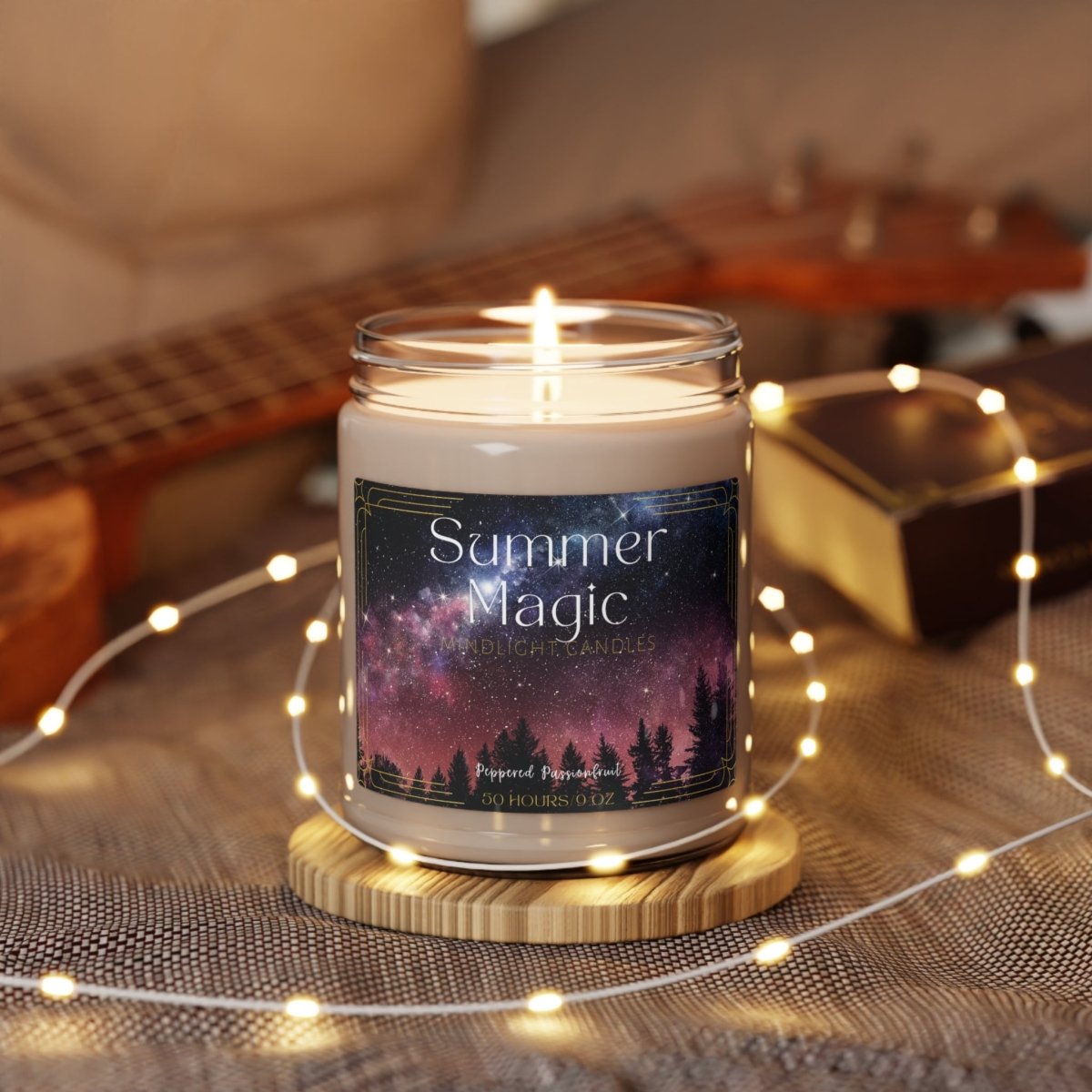 Summer Magic - Peppered Passionfruit Soy Candle, 9oz - MindLight Apparel - Summer Magic - Peppered Passionfruit Soy Candle, 9oz - Peppered Passionfruit - 9oz -