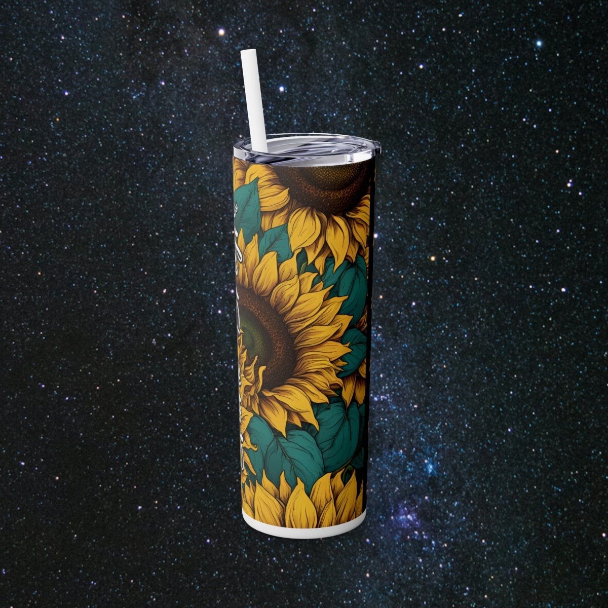 Sunflower Vibes Glossy Tumbler - MindLight Apparel - Sunflower Vibes Glossy Tumbler - Matte - Black -